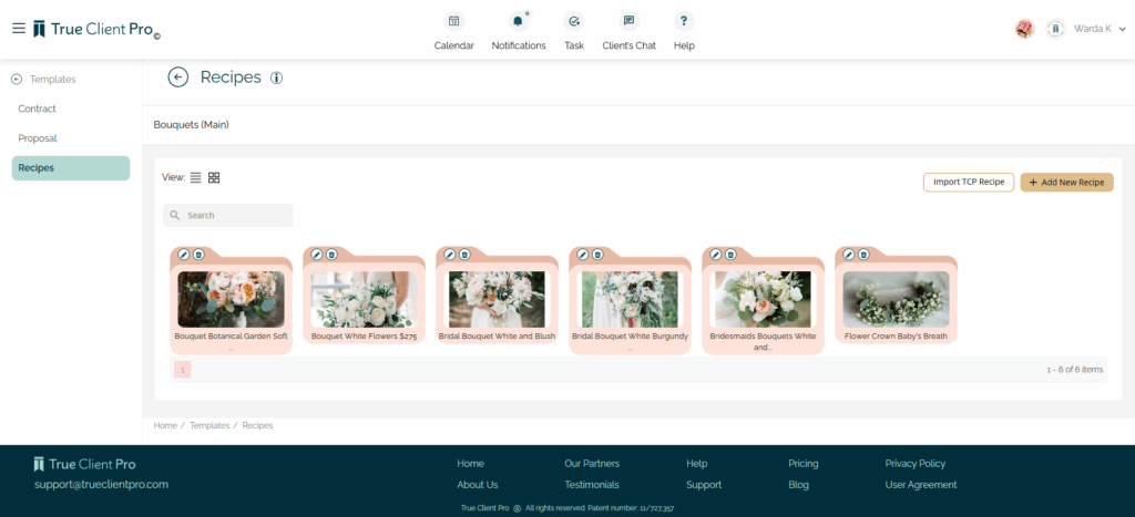 True Client Pro Pre-built Recipes