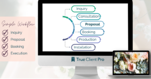 florist workflow from inquiry to booking using proposal software system for wedding florists