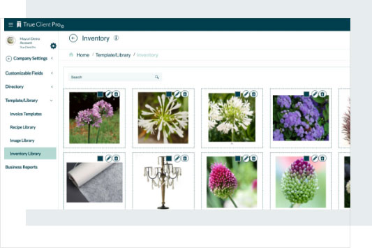 Image library for floral arrangements