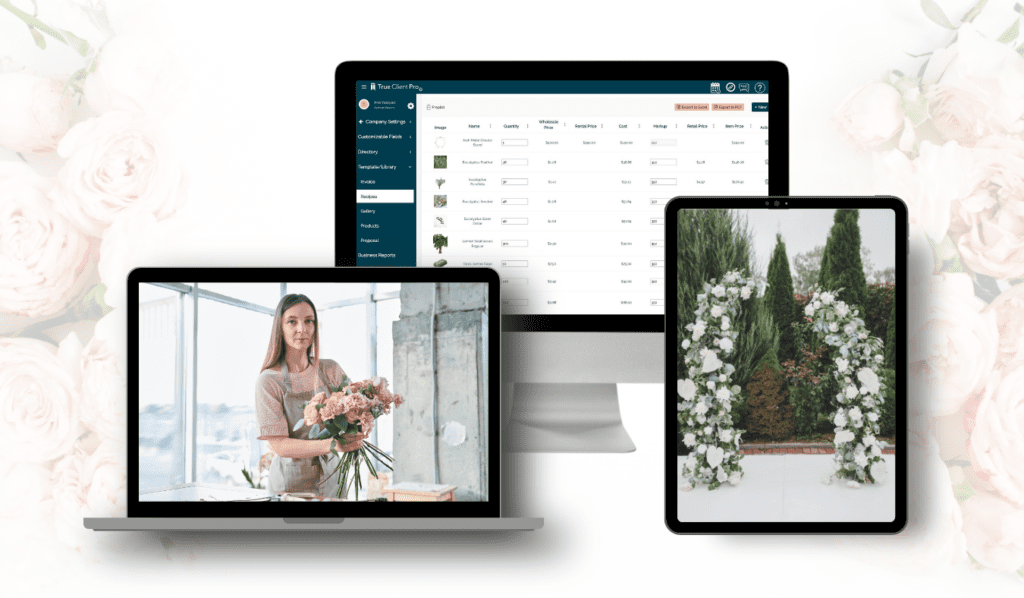 Software For Florists Helps Event And Wedding Florists Saves Time With Floral Recipes And Helps Create Proposals Faster
