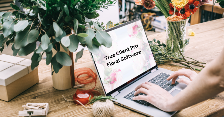 Florist Creating Floral Recipes on True Client Pro Floral Software