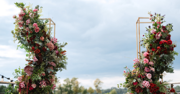 Flowers and Greens Creates Perfect Recipe For Wedding Arch