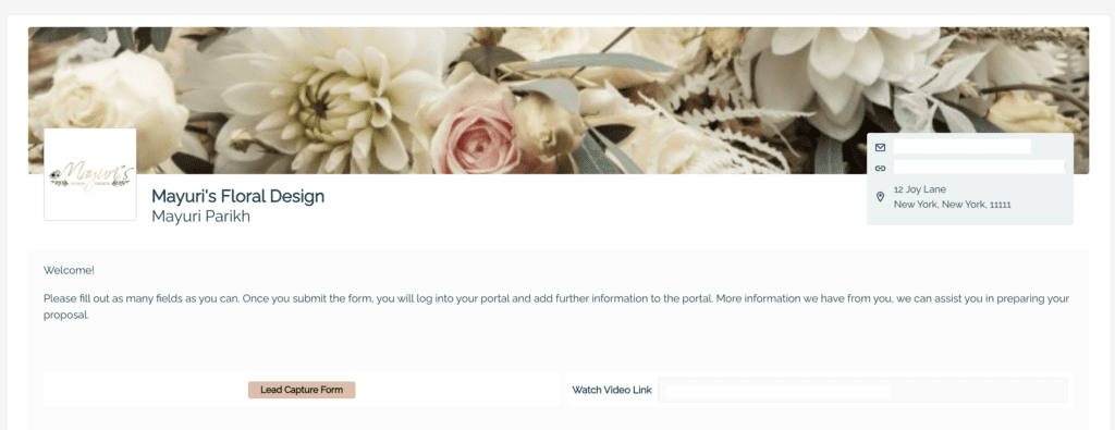Floral Software Lead Capture Form Feature Automated With Client Portal