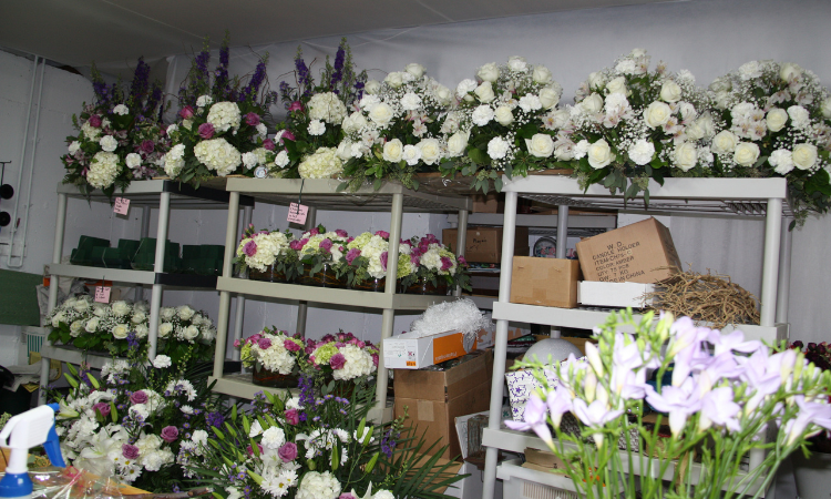 Home Based Florist Studio Space With Shelves