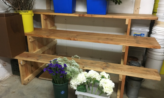 Florist Cooler Space Bench To Hold Floral Arrangment