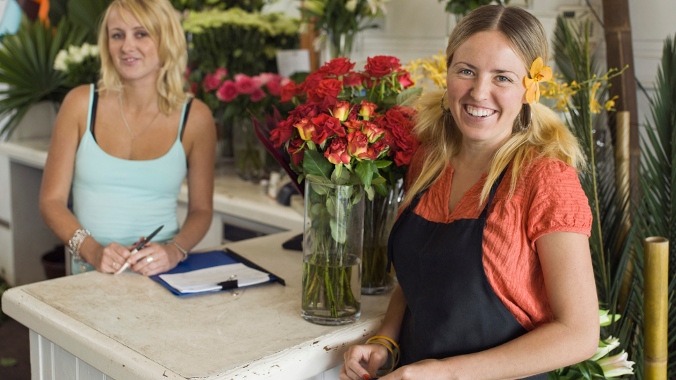 Flower Shop Florist Arranging Flowers