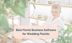 Wedding florist using florist software to plan proposals recipes and wedding flower production