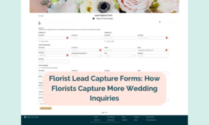 florist lead capture form collecting wedding inquiry details including event date venue and budget
